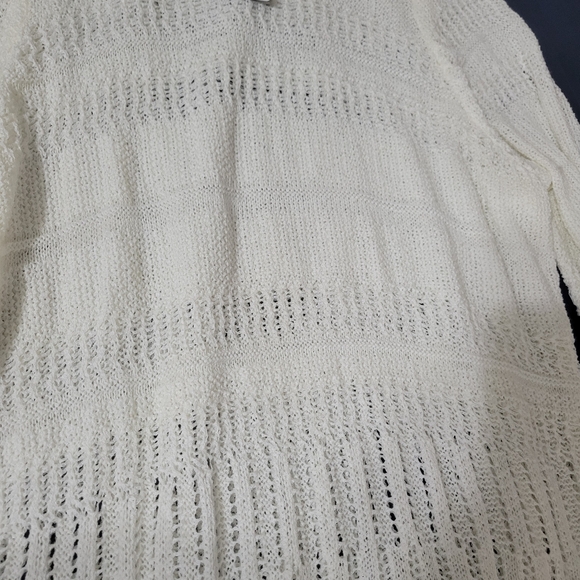 Torrid SIZE 1 EXTRA LARGE IVORY POINTELLE PULLOVER BALLOON SLEEVE SWEATER NWT - Picture 2 of 10